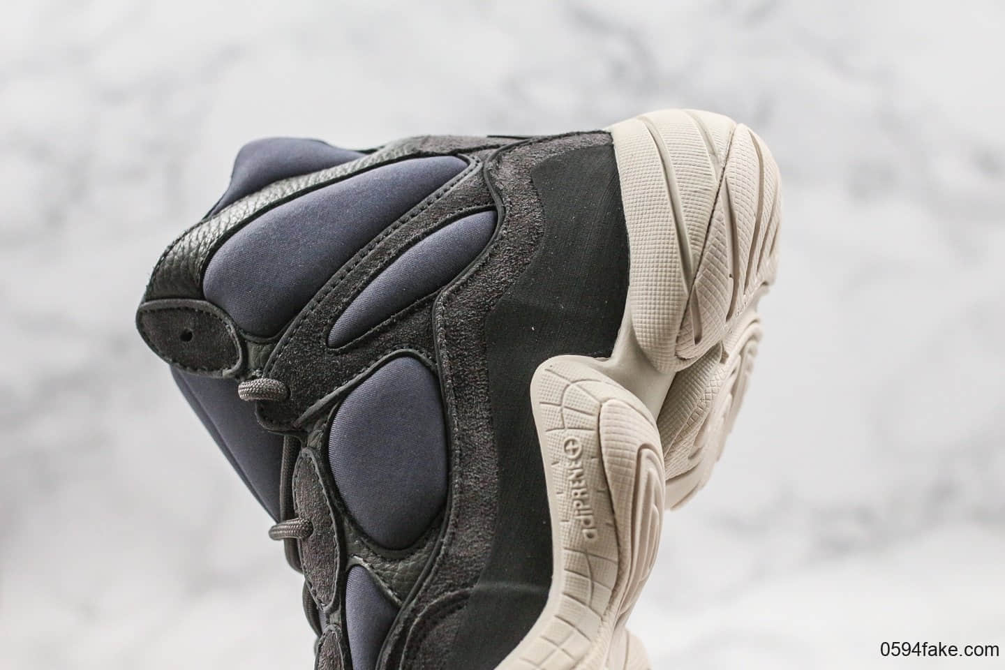 阿迪达斯Adidas Yeezy 500 HIGH「Slate」纯原版本椰子500高帮黑曜石配色原盒原标纤维面料打造 货号:FW4968