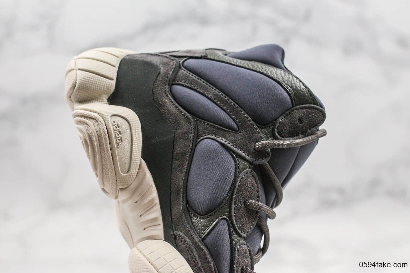 阿迪达斯Adidas Yeezy 500 HIGH「Slate」纯原版本椰子500高帮黑曜石配色原盒原标纤维面料打造 货号:FW4968