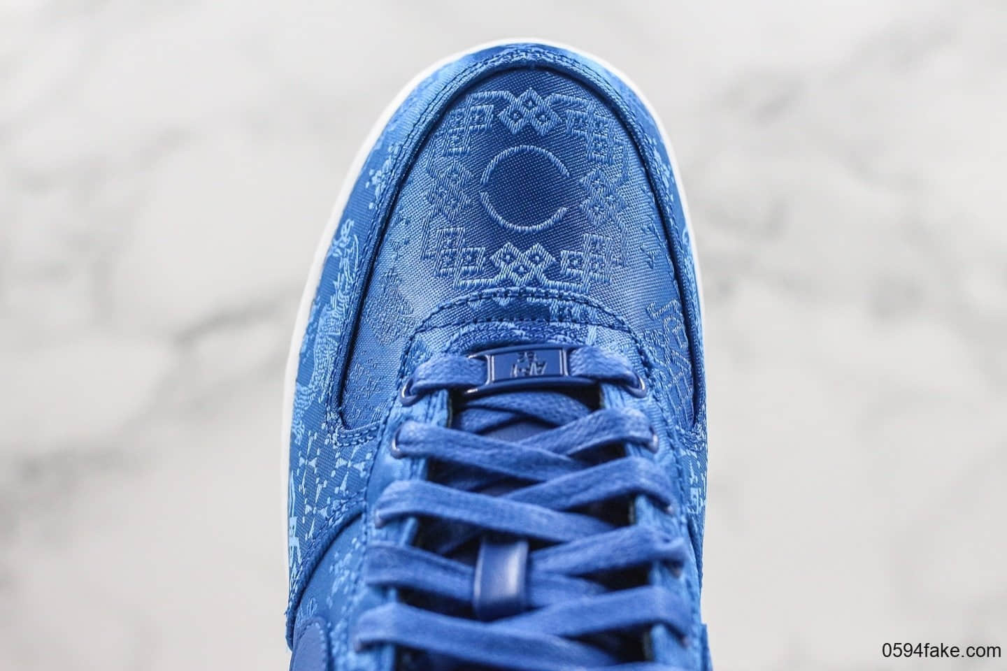 耐克Nike Air Force 1 GPX Premium Game Black x Fragment Design xCLOT纯原版本陈冠希联名款蓝丝绸三方联名款内置ZOOM气垫丝绸面料 货号:CJ5290-400