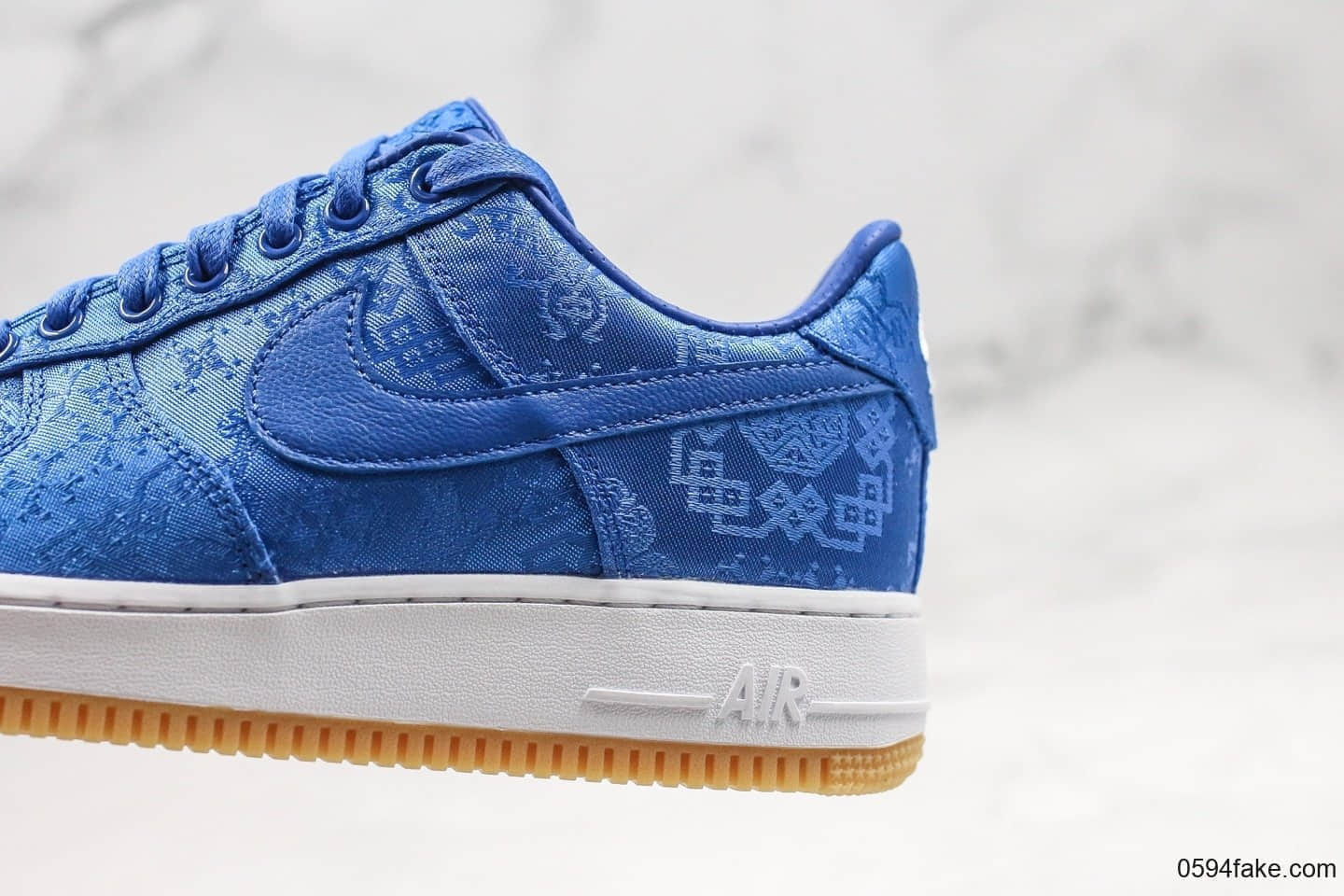 耐克Nike Air Force 1 GPX Premium Game Black x Fragment Design xCLOT纯原版本陈冠希联名款蓝丝绸三方联名款内置ZOOM气垫丝绸面料 货号:CJ5290-400