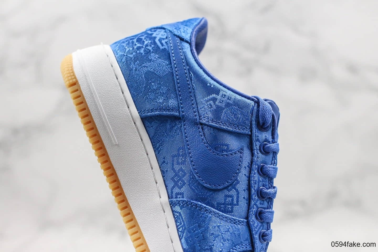 耐克Nike Air Force 1 GPX Premium Game Black x Fragment Design xCLOT纯原版本陈冠希联名款蓝丝绸三方联名款内置ZOOM气垫丝绸面料 货号:CJ5290-400