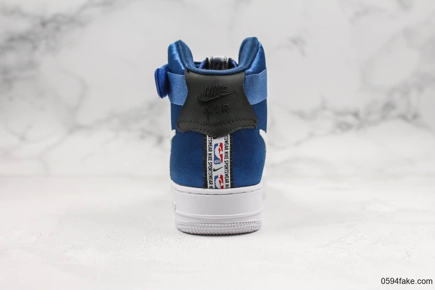 耐克Nike Air Force 1 High LV8 NBA纯原版本联名款白蓝红丝绸拼接高帮空军一号内置气垫 货号:BQ4591-102