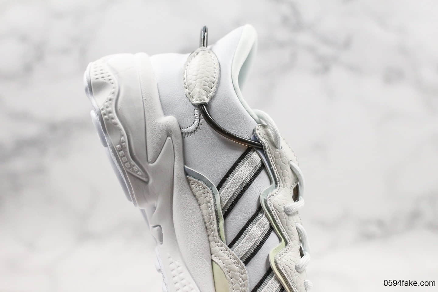 阿迪达斯Adidas Ozweego adiprene公司级版本皮面水管老爹鞋3M反光白原盒原标