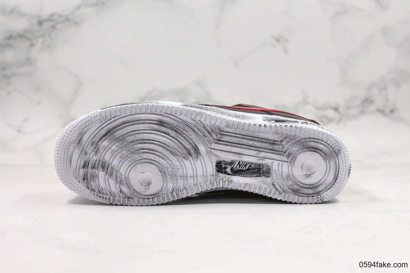 耐克PEACEMINUSONE X Nike AirForce 1 PMO Para-Noise纯原版本权志龙联名款空军一号小雏菊红勾刮刮乐内置气垫原盒原标原配件 货号:AQ3692-002