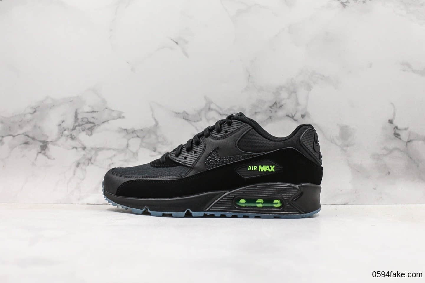 耐克Nike Wmns Air Max 90 SE Day teal tint纯原版本复古Max90气垫鞋黑绿配色内置可视气垫原档案数据开发 货号:AQ6101-001
