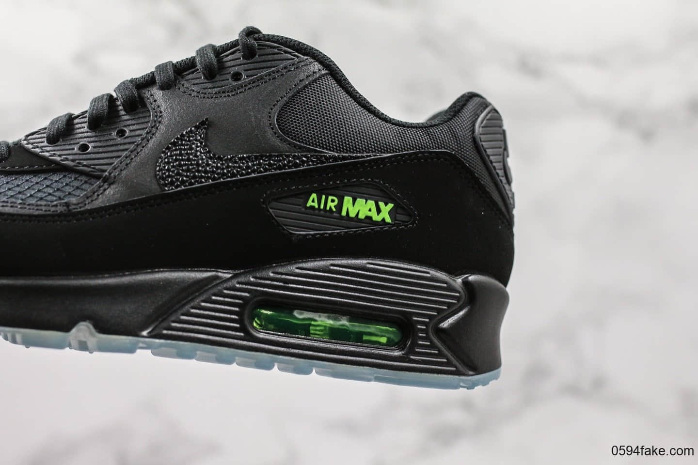 耐克Nike Wmns Air Max 90 SE Day teal tint纯原版本复古Max90气垫鞋黑绿配色内置可视气垫原档案数据开发 货号:AQ6101-001
