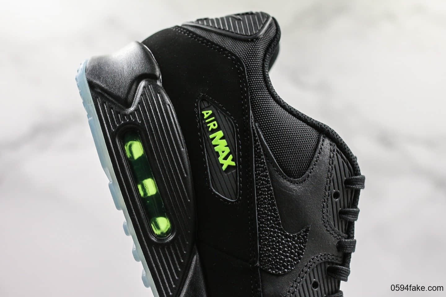 耐克Nike Wmns Air Max 90 SE Day teal tint纯原版本复古Max90气垫鞋黑绿配色内置可视气垫原档案数据开发 货号:AQ6101-001