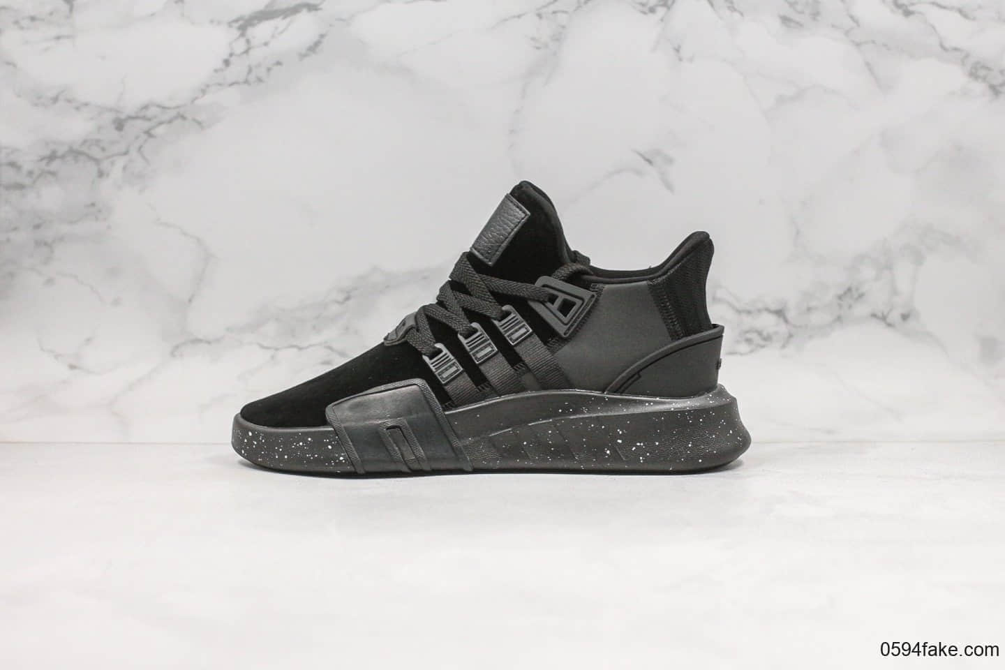 阿迪达斯Adidas EQT BASK ADV公司级版本三叶草EQT黑色泼墨原厂PU大底正确绒面革原楦头纸板打造 货号:BD7813