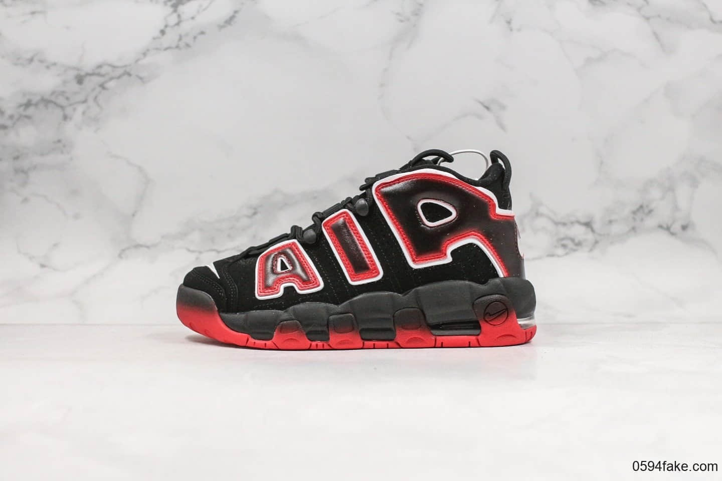 耐克Nike Air More Uptempo 96 OG纯原版本大皮蓬系列黑红内置全掌可视气垫原盒原标 货号:CJ6129-001
