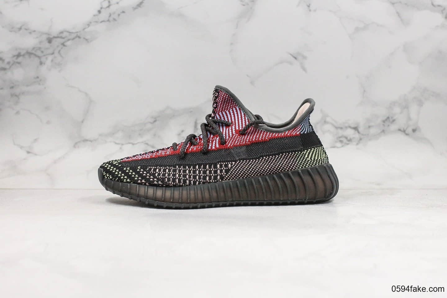 阿迪达斯Adidas Yeezy Boost 350 V2 Yecheil纯原版本椰子350V2黑红补丁天使原厂巴斯夫中底原厂3M反光材质 货号:FW5190