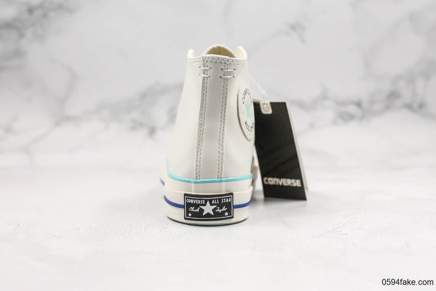 匡威Converse Chunk Taylor 70s公司级版本高帮皮面奶白蓝大学蓝硫化鞋正确硅蓝中底双围条包头 货号:563414C