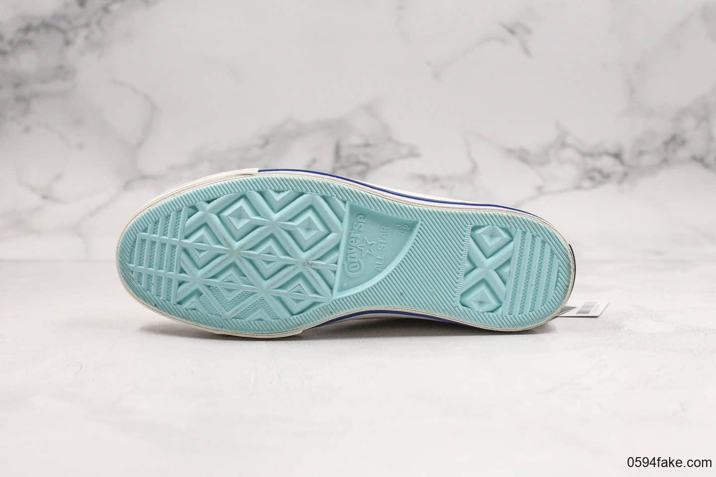 匡威Converse Chunk Taylor 70s公司级版本高帮皮面奶白蓝大学蓝硫化鞋正确硅蓝中底双围条包头 货号:563414C