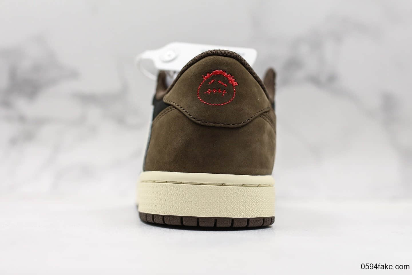 乔丹Travis Scott x Air Jordan AJ1 Low纯原版本联名款低帮倒钩AJ1深棕配色内置气垫原盒原标 货号:CQ4277-001