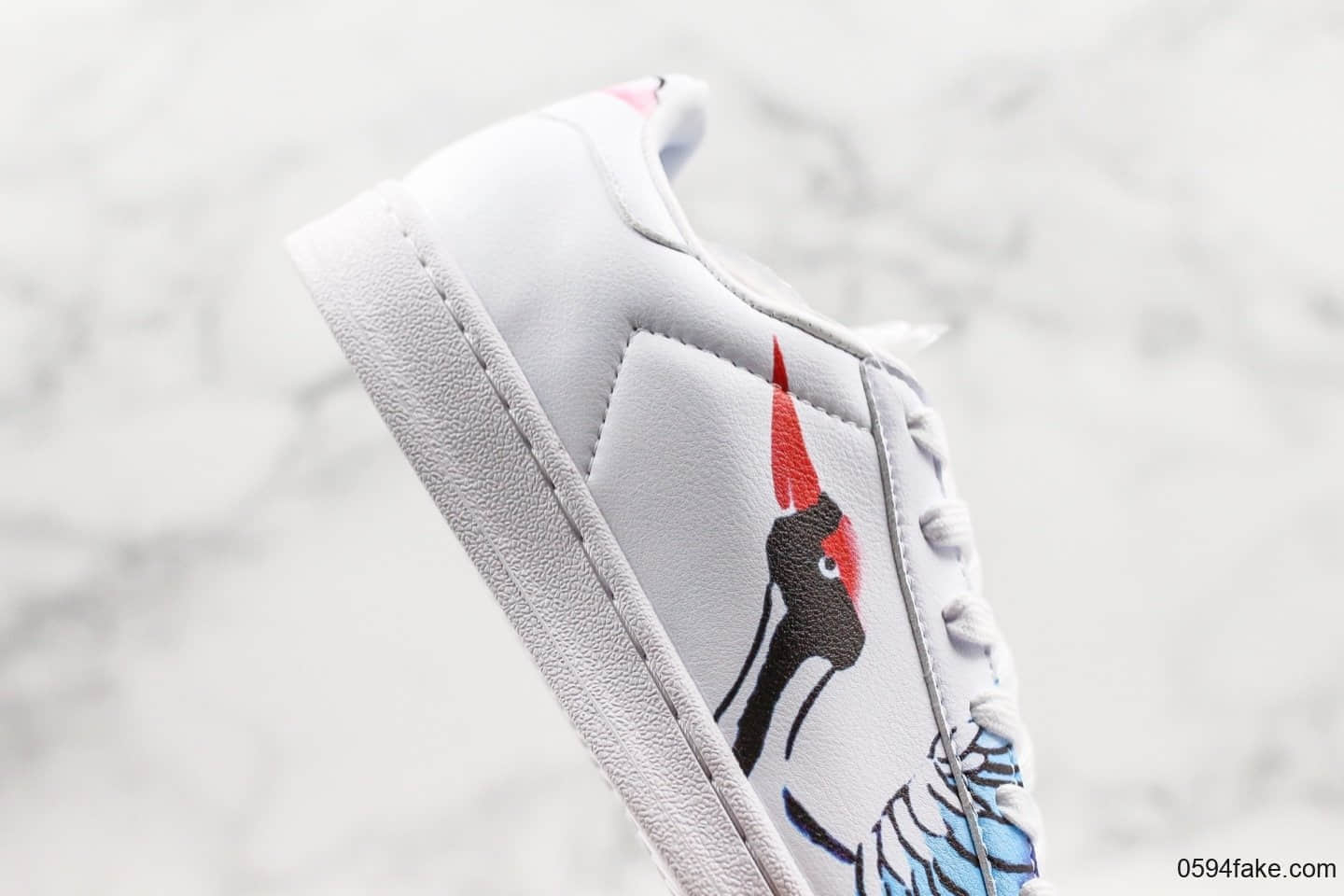 阿迪达斯Adidas Superstar II Chinese New Year纯原版本三叶草贝壳头中国风2020年鼠年限定水彩元素皮革白彩瑞兽仙鹤呈祥 货号:FW5351