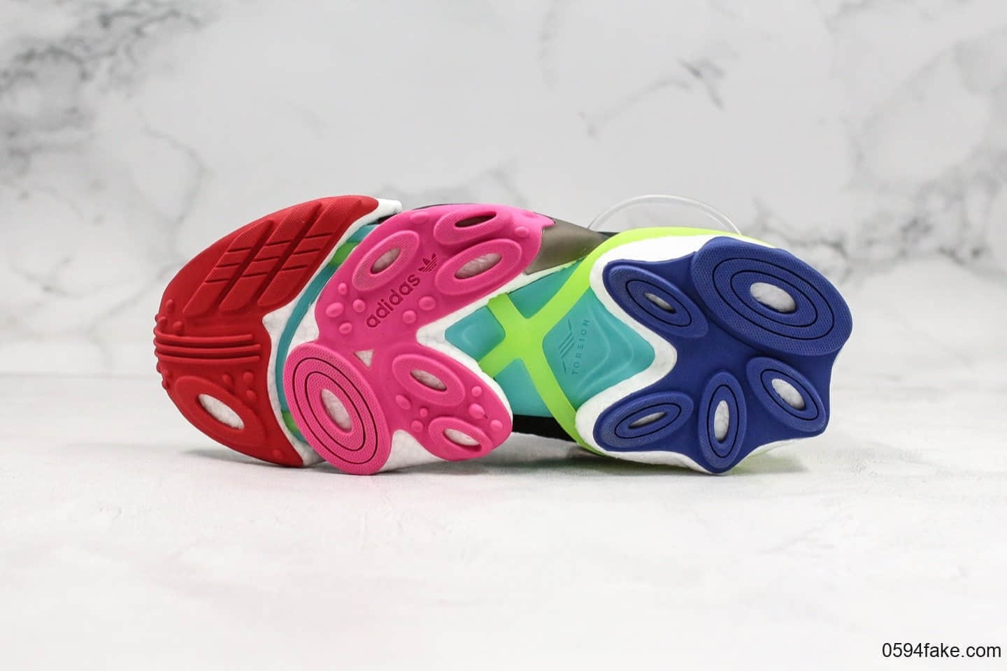 阿迪达斯Adidas Torsion X纯原版本复古元素爆米花科技黑粉绿配色内置Boost缓震大底原档案数据开发 货号:EE4884