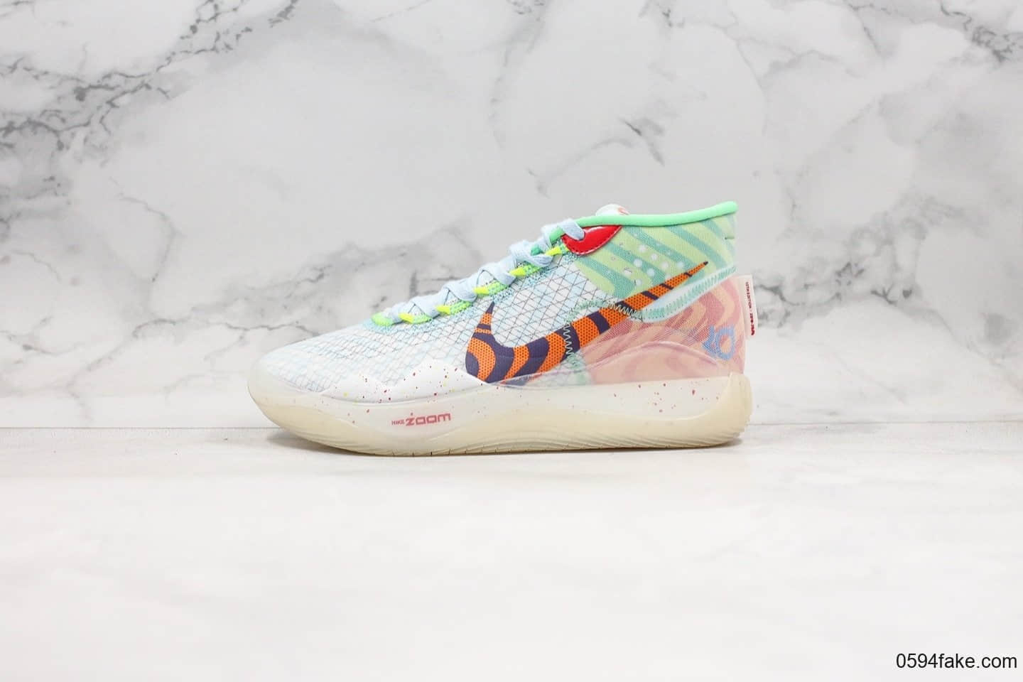 耐克Nike Zoom KD12 EP SJX纯原版本杜兰特12代实战篮球鞋海浪配色内置双层Zoom气垫支持高强度实战 货号:CW2774-300