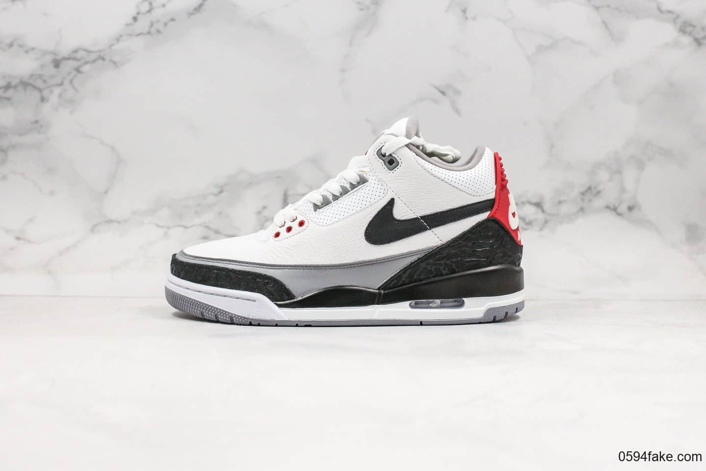 乔丹AIR JORDAN 3 Tinker NRG纯原版本手稿配色AJ3黑勾白水泥内置气垫完美鞋型正确卡色 货号:AQ3835-160