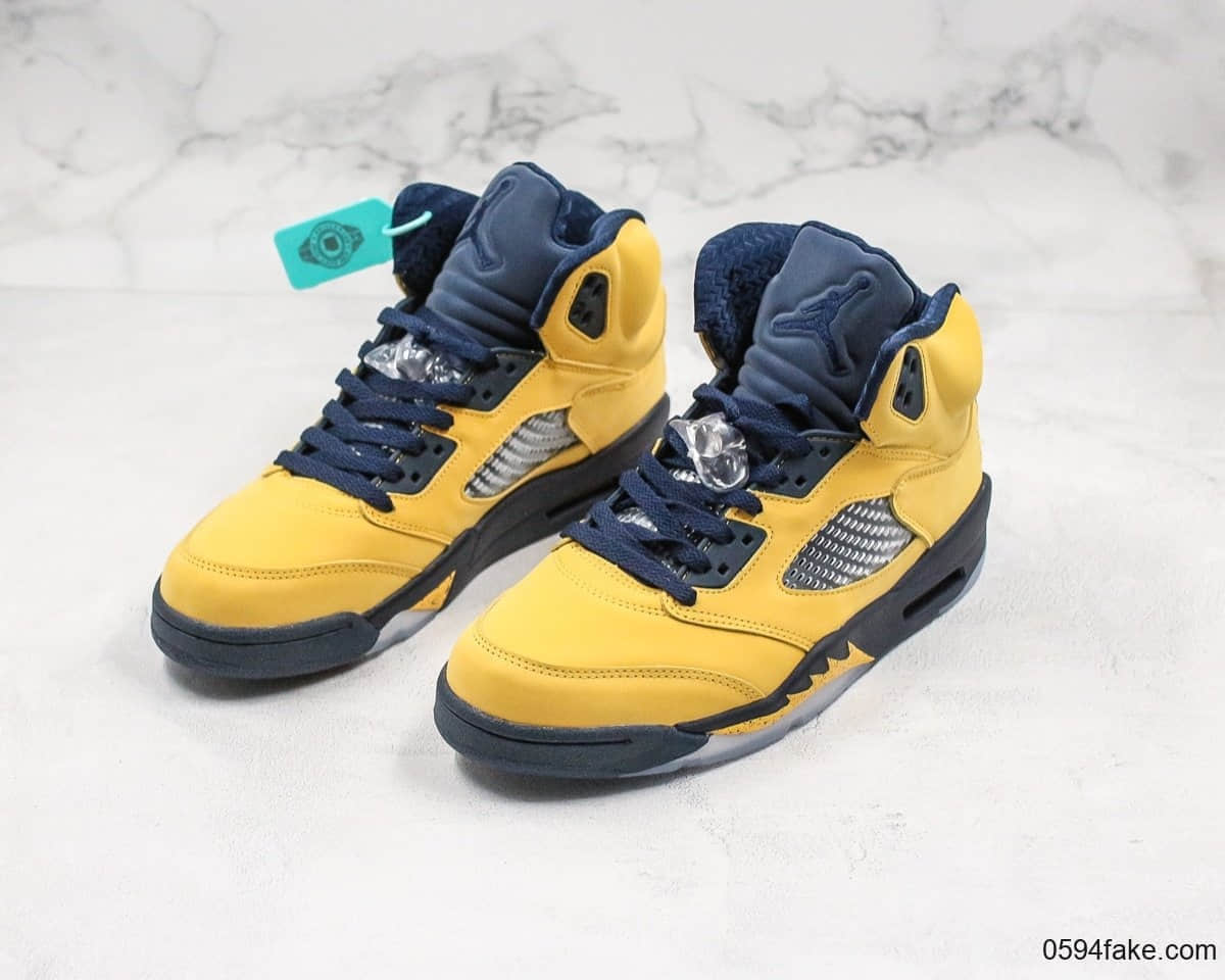 乔丹Air Jordan 5 Inspire纯原版本密歇根大学配色AJ5内置气垫原盒原标区别市面通货版本 货号:CQ9541-704