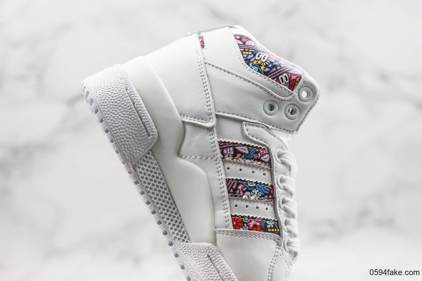 阿迪达斯Adidas Forum Mid纯原版本高帮复古板鞋白紫色原盒原标原楦头原纸板打造全鞋面头层材料 货号:FV4532