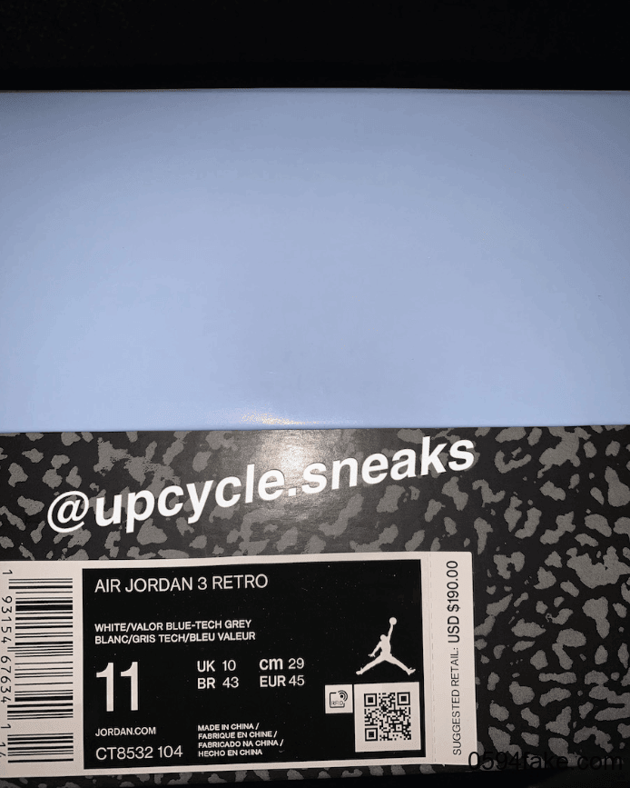 经典北卡蓝配色!AJ3“ UNC”将于3月7日发售! 货号:CT8532-104