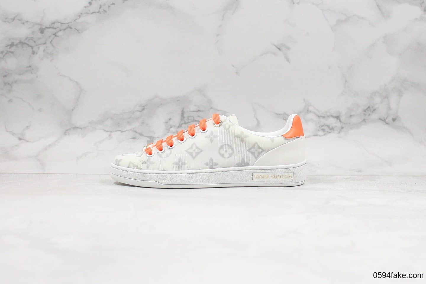 路易威登Louis Vuitton公司级版本LV板鞋小白鞋白橙杨幂关晓彤同款原版大底开模超软皮内里