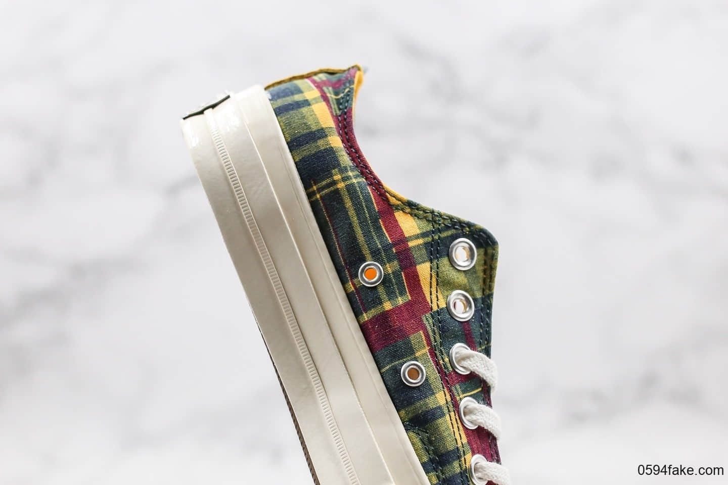 匡威Converse 70s Twisted Plaid公司级版本撞色格子系列低帮板鞋黄绿配色优质麂皮鞋舌