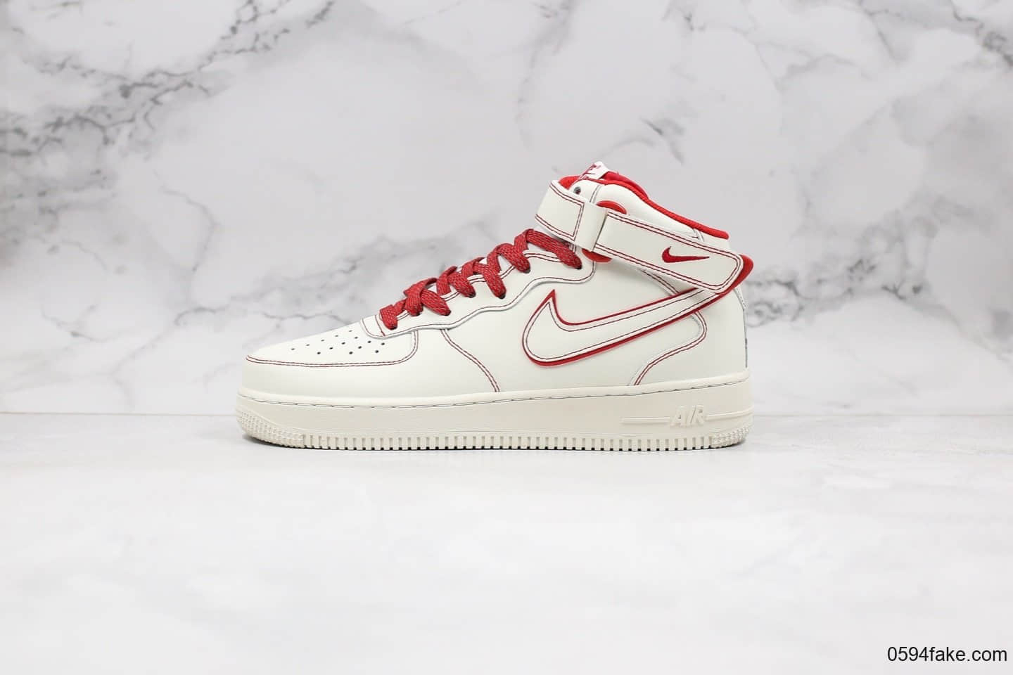 耐克Nike Air Force 1 '07 LV8公司级版本中帮AF1满天星红白配色原楦头原纸板原盒配件 货号:AA1118-010