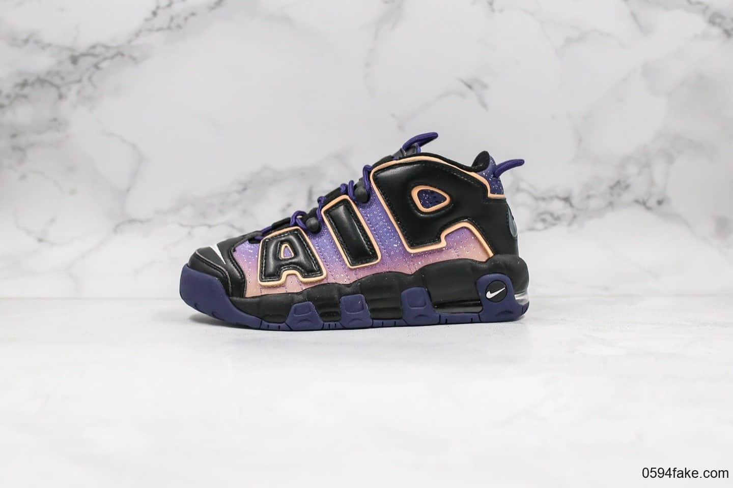 耐克Nike Air More Uptempo ’96 OG纯原版本皮蓬大R高街篮球鞋星空紫云配色原装级工艺 货号:553546-018