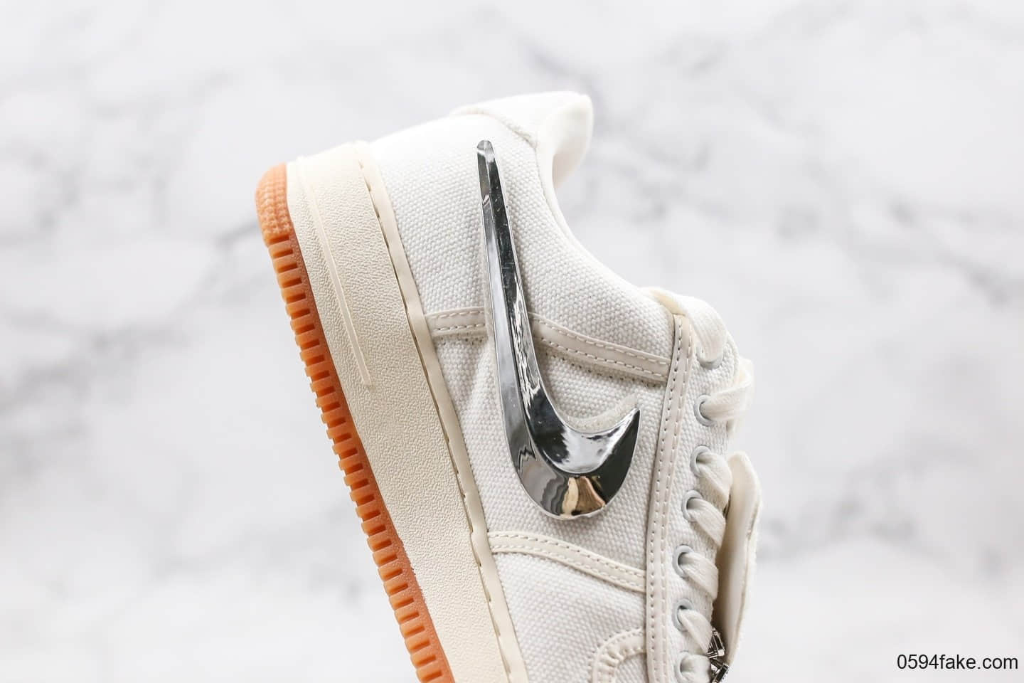 耐克Travis Scott x Nike Air Force 1纯原版本联名款低帮空军一号换钩米白配色正确3M反光内置气垫原盒原标 货号:AQ4211-101