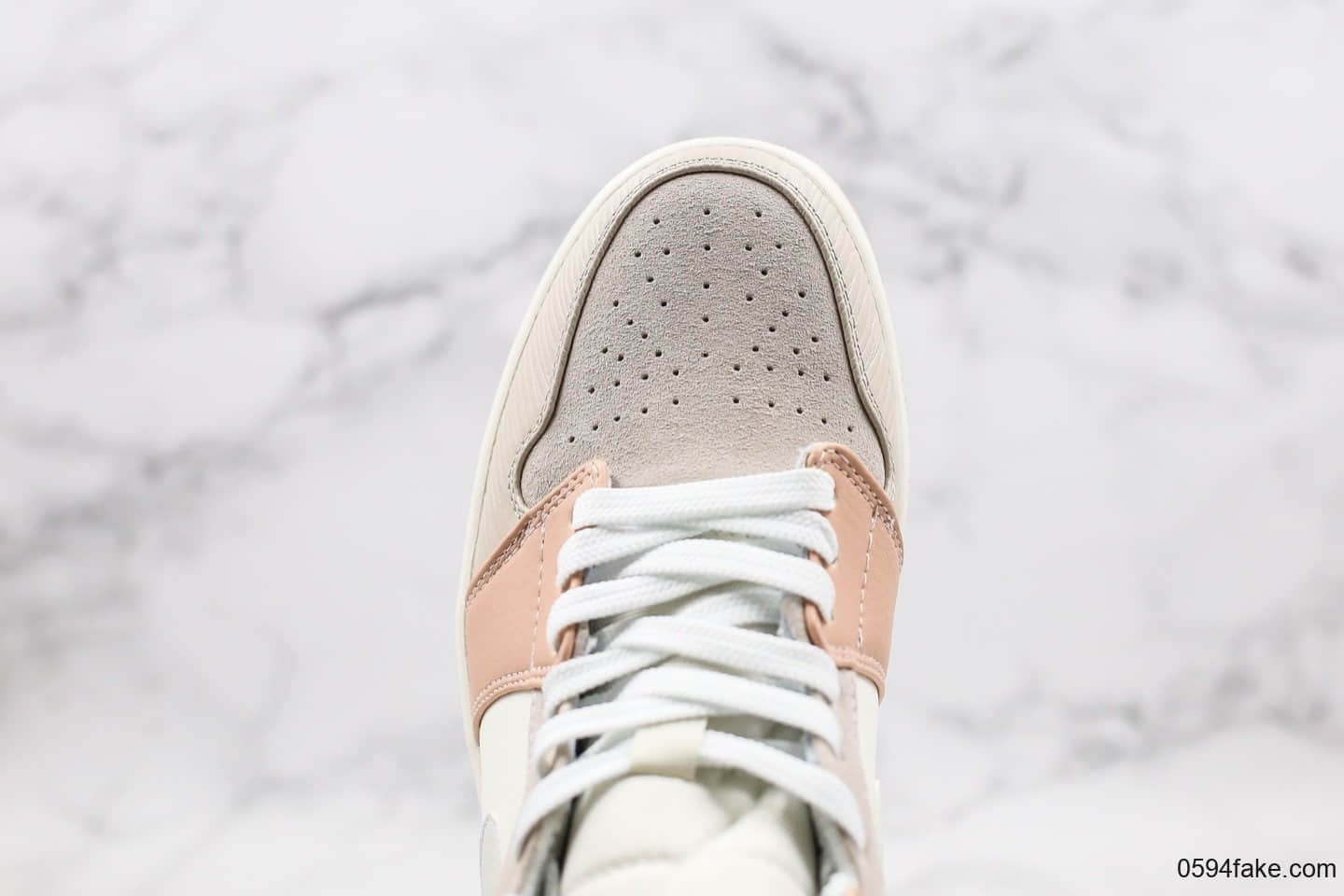 乔丹Air Jordan 1 mid Milan纯原版本米兰中帮AJ1卡其粉原厂面料原档案数据开发 货号:CV3044-100