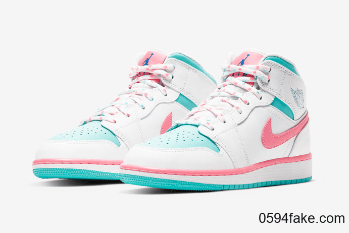 清新春日气息!全新Air Jordan 1 Mid即将发售! 货号:555112-102