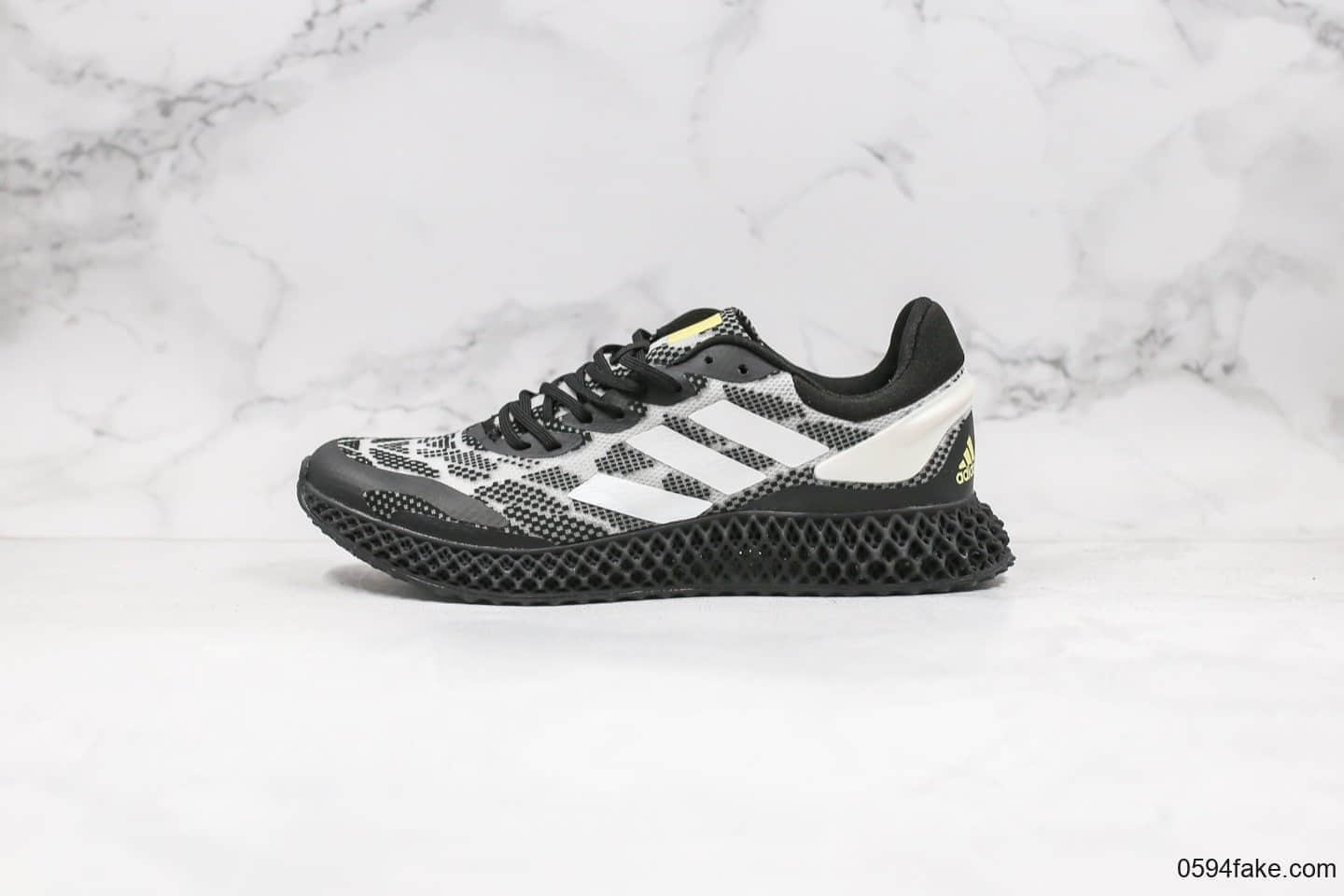 阿迪达斯Adidas Alphaedge 4D LTD M纯原版本冰雪蚕丝黑配色4D鞋底跑鞋原盒原标原档案数据开发 货号:FV5330