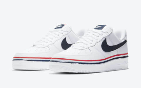 清新十足!这双Air Force1 Low美国主题色带 货号:CJ1377-100