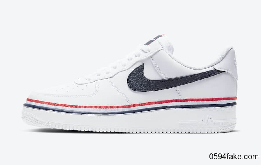 清新十足!这双Air Force1 Low美国主题色带 货号:CJ1377-100