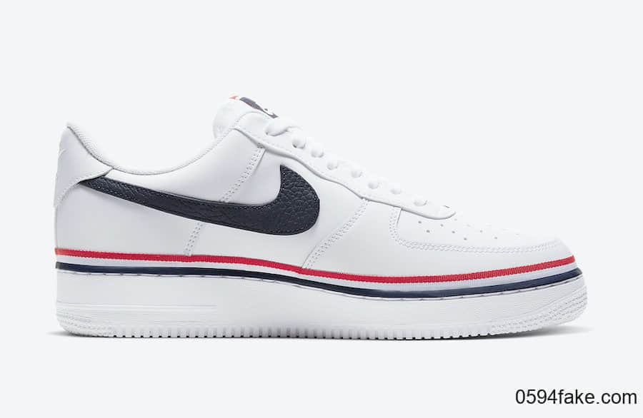 清新十足!这双Air Force1 Low美国主题色带 货号:CJ1377-100