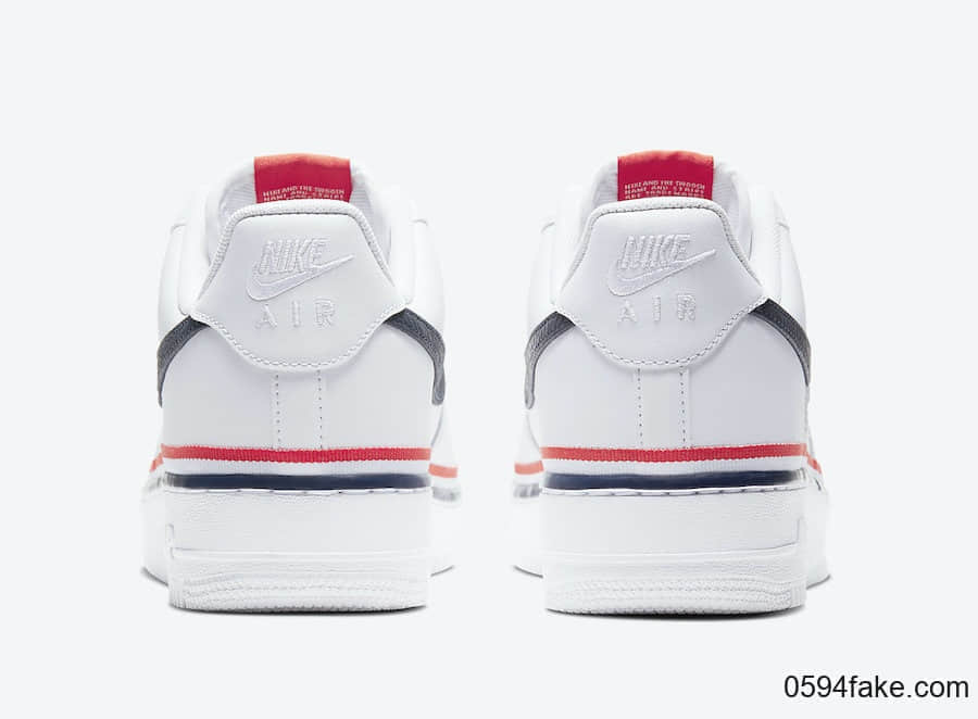 清新十足!这双Air Force1 Low美国主题色带 货号:CJ1377-100