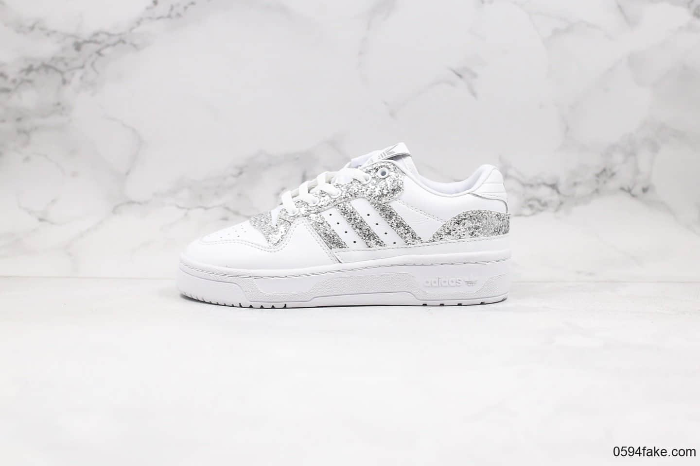 阿迪达斯Adidas Rivalry Low纯原版本低帮三叶草板鞋闪银配色原档案数据开发原盒原标 货号:EE8729