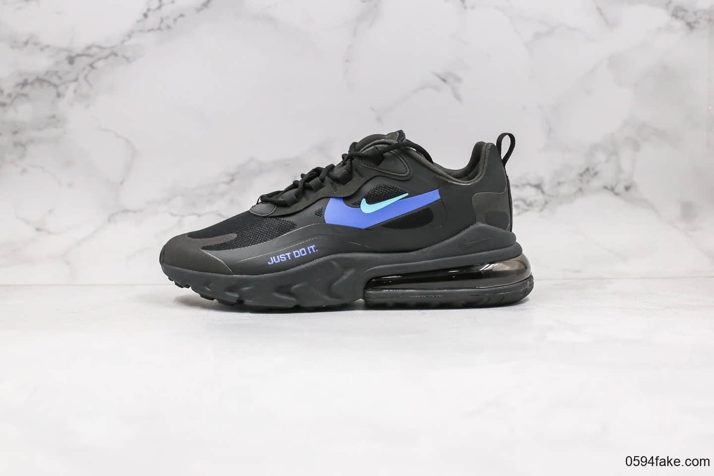 耐克Nike Air Max 270 React Bauhaus纯原版本瑞亚气垫鞋Max270黑蓝色内置真实气垫一比一打造 货号：CT2203-001