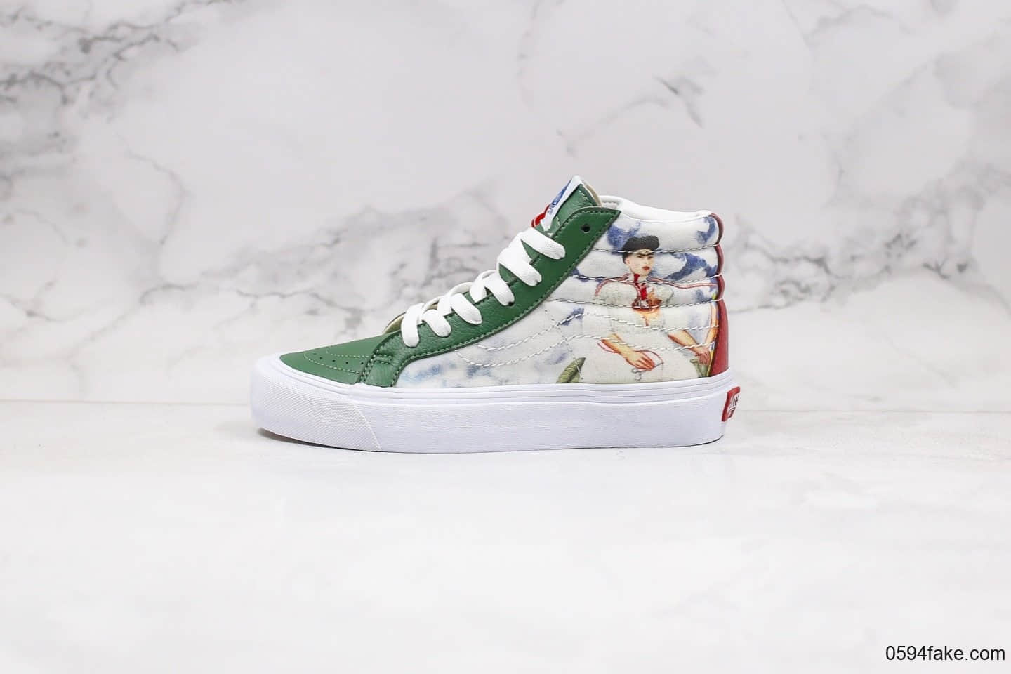 万斯Vault by Vans x Frida Kahlo公司级墨西哥画家联名款高帮彩绘西瓜印花配色原厂硫化大底内置钢印 货号:VN0A4BVBTSL