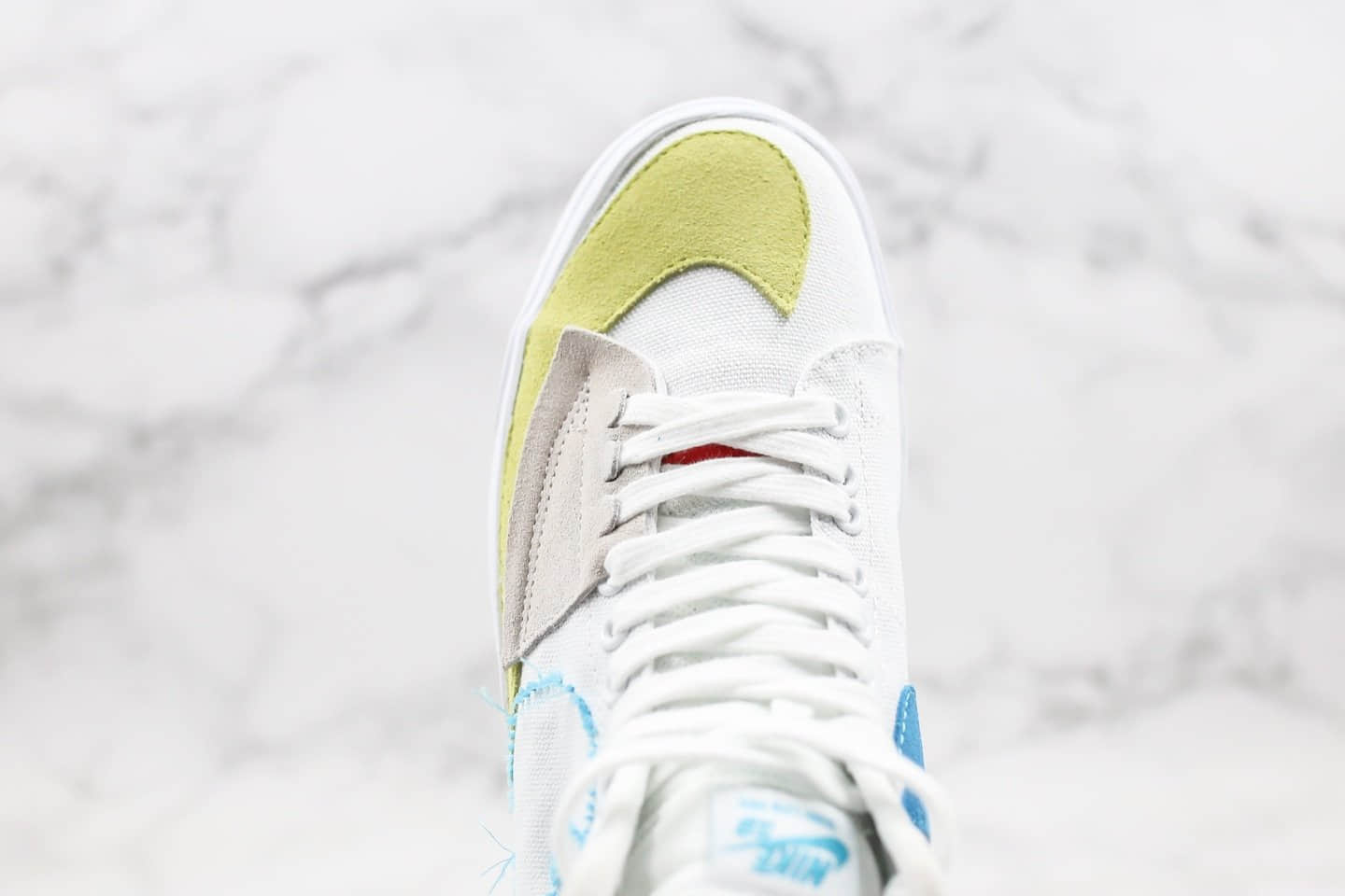 耐克Nike SB Blazer Mid纯原版本高帮开拓者拆线白蓝绿色内置Zoom气垫正确紫色盒子版本 货号:CI3833-101