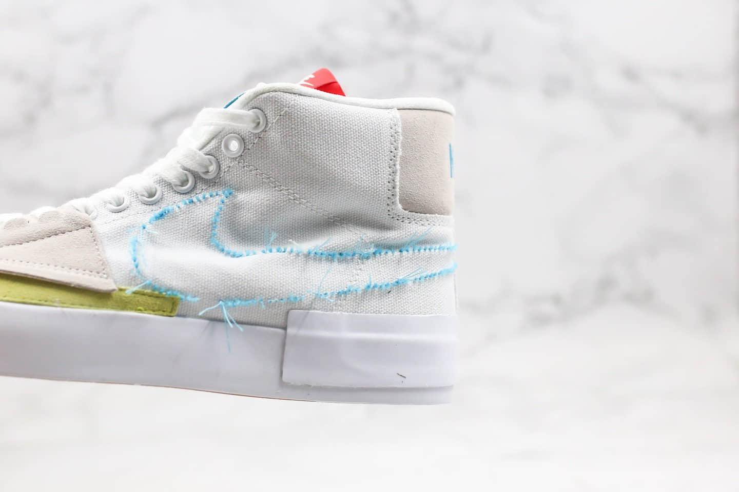 耐克Nike SB Blazer Mid纯原版本高帮开拓者拆线白蓝绿色内置Zoom气垫正确紫色盒子版本 货号:CI3833-101