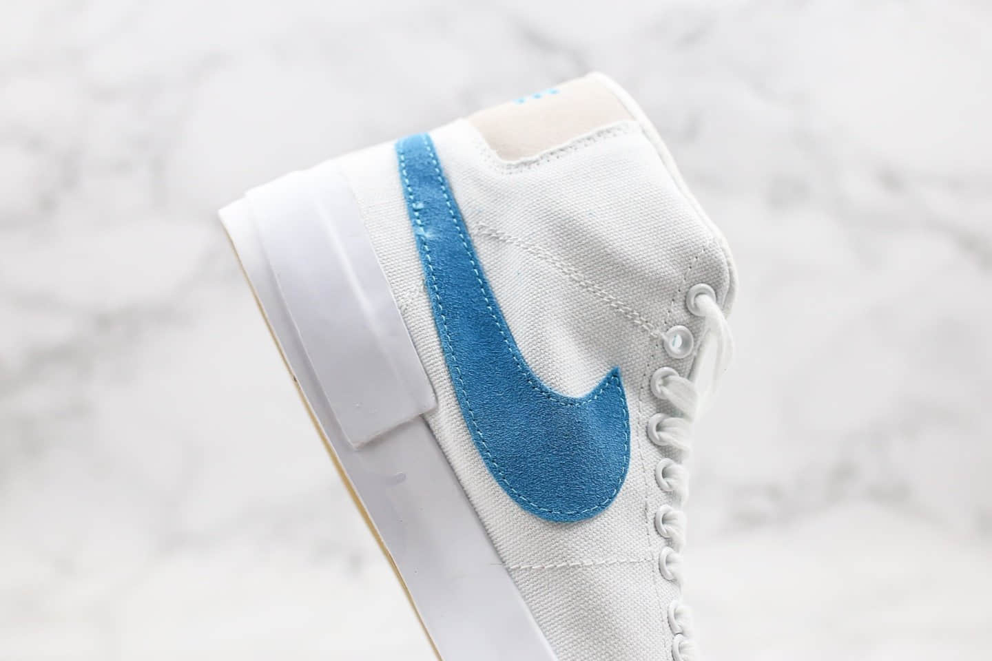 耐克Nike SB Blazer Mid纯原版本高帮开拓者拆线白蓝绿色内置Zoom气垫正确紫色盒子版本 货号:CI3833-101