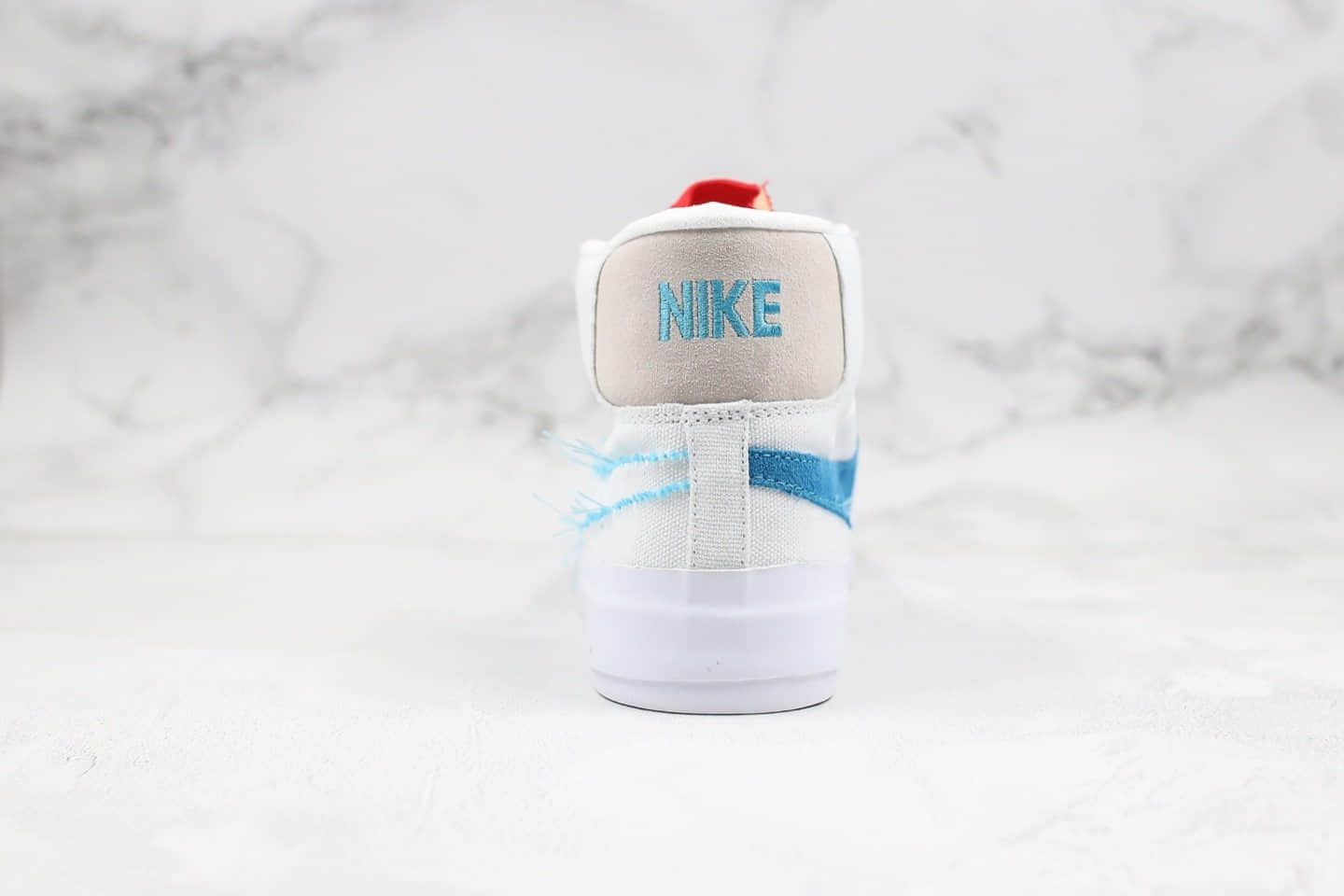 耐克Nike SB Blazer Mid纯原版本高帮开拓者拆线白蓝绿色内置Zoom气垫正确紫色盒子版本 货号:CI3833-101