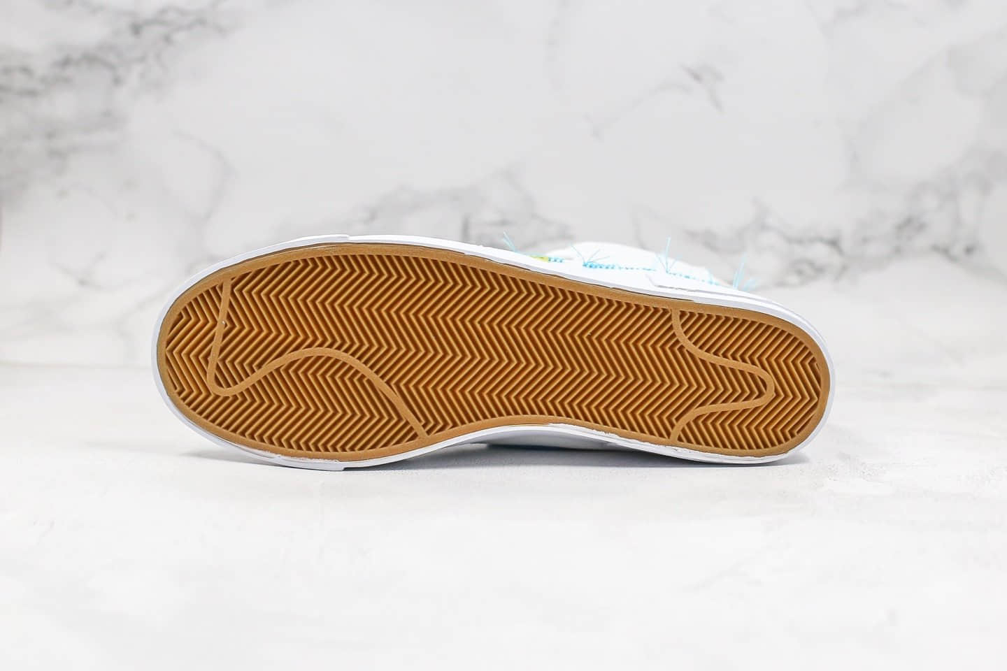 耐克Nike SB Blazer Mid纯原版本高帮开拓者拆线白蓝绿色内置Zoom气垫正确紫色盒子版本 货号:CI3833-101