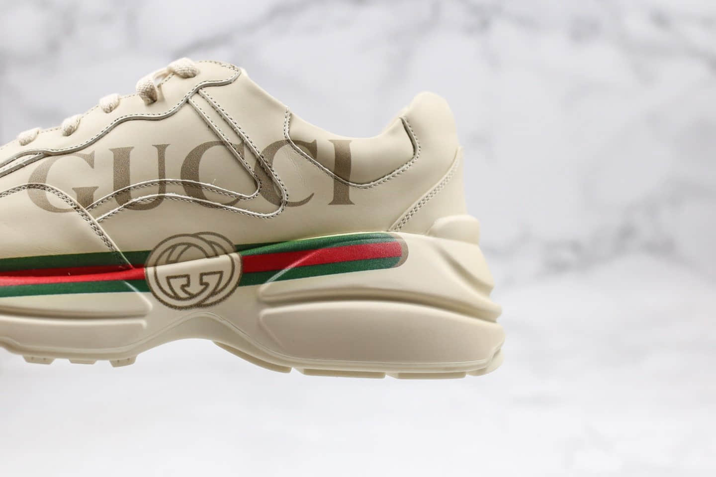 古驰Gucci Rhyton Vintage Trainer Sneaker纯原版本复古老爹鞋5D皮革角状一比一原材料打造内置防伪芯片