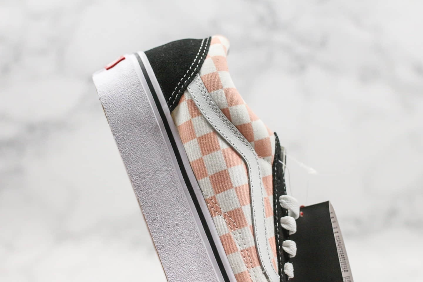 万斯VANS Old Skool Platfor厚底黑粉棋盘格公司级版本原盒原标内置钢印原厂硫化大底 货号:VN0A3B3UBKA
