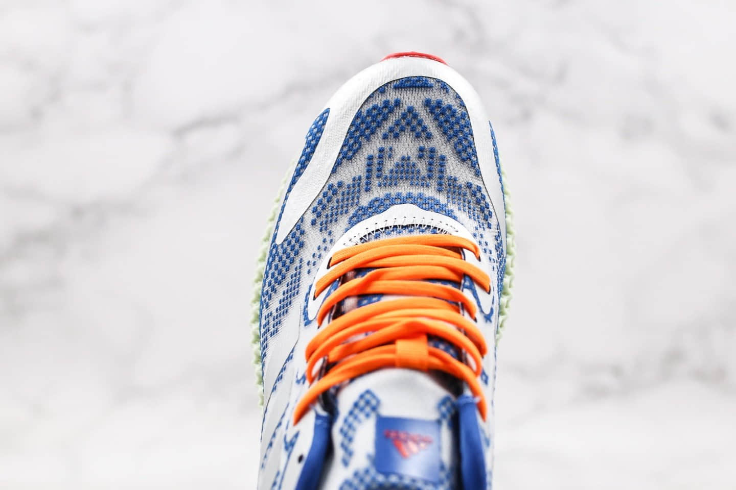 阿迪达斯Adidas Alphaedge 4D M纯原版本科技针织鞋面彩绘蓝绿色运动慢跑鞋原盒原标原档案数据开发 货号:FV5320