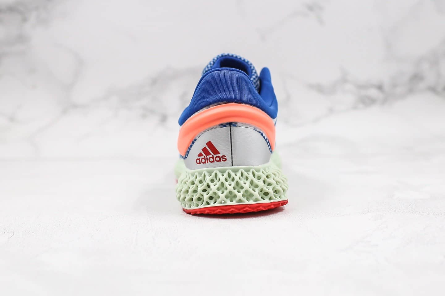 阿迪达斯Adidas Alphaedge 4D M纯原版本科技针织鞋面彩绘蓝绿色运动慢跑鞋原盒原标原档案数据开发 货号:FV5320