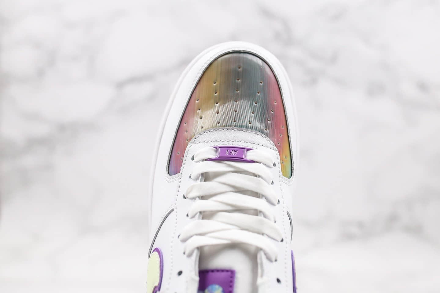 耐克Nike AIR FORC 1 07 PRM QS纯原版本低帮空军一号彩虹炫彩复活节配色内置气垫原盒原标 货号：CW0367-100