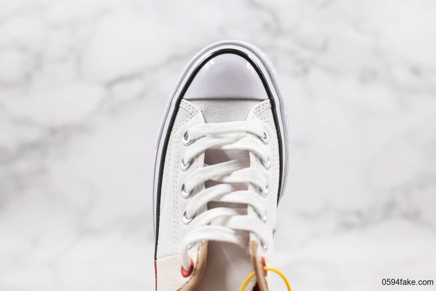 匡威Converse Restructured Chuck 1970 High White公司级版本低帮米白解构系列双拼补丁正确硅蓝PU中底原厂硫化 货号:167673C